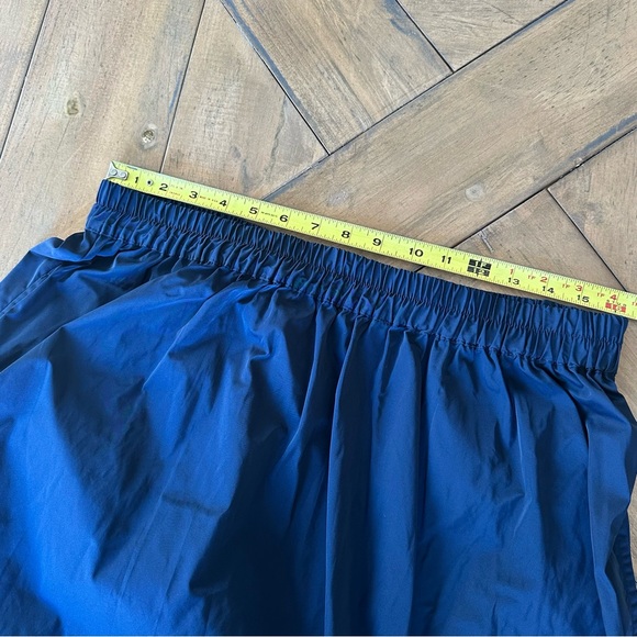 Katharina Hovman Taffeta Skirt Midi Marine Blue Elastic Waist Pocket Purist US12 - Picture 8 of 11